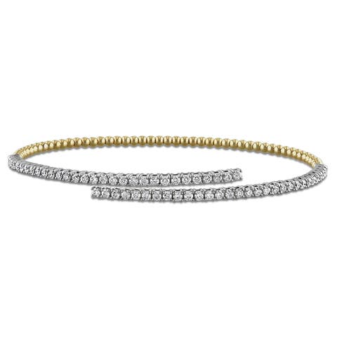 1 CTW Diamond Bangle 14k Two-Tone