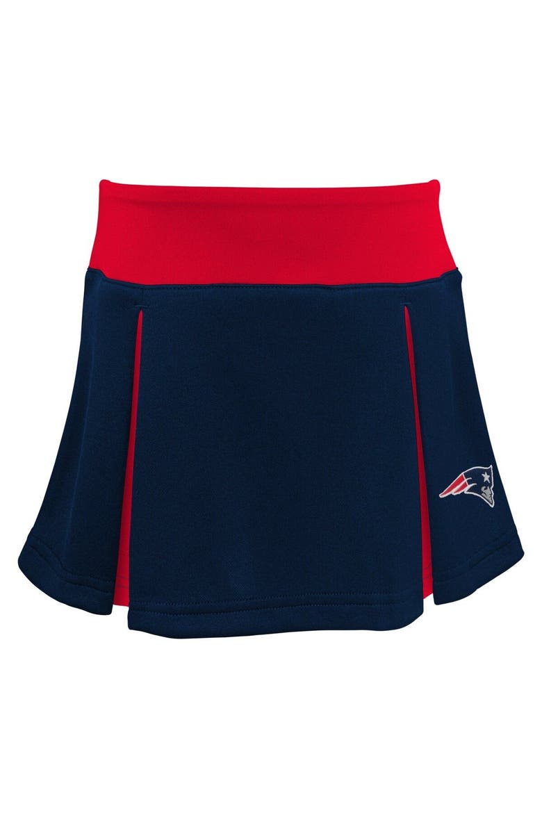 Girls Preschool Navy New England Patriots Spirit Cheerleader Two-Piece Set with Bloomers, Alternate, color, Navy
