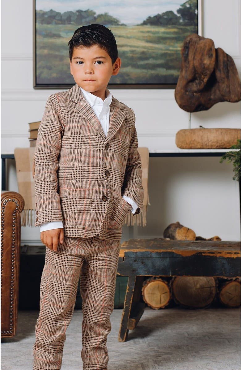 Hope & Henry Baby Boys' Fleece Blazer, Infant, Alternate, color, Camel Glen Plaid