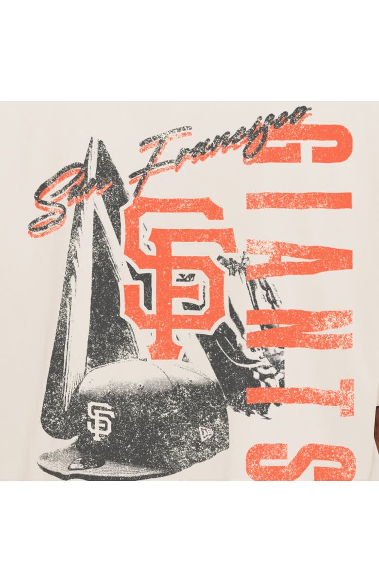 New Era Men's New Era Cream San Francisco Giants Cooperstown Collection Oversized Throwback Distressed T-Shirt, Alternate, color, 