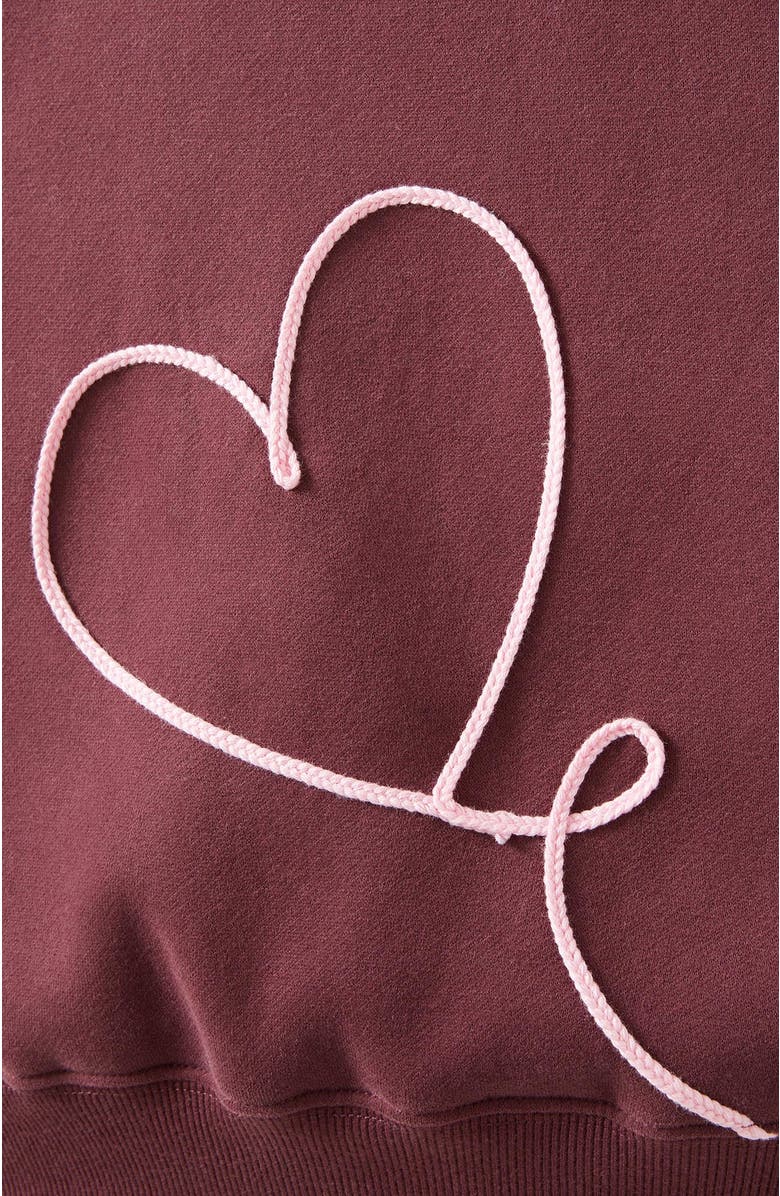 Cotton On Kids Kid's Sammy Oversized Crew, Alternate, color, Bordeaux Heart