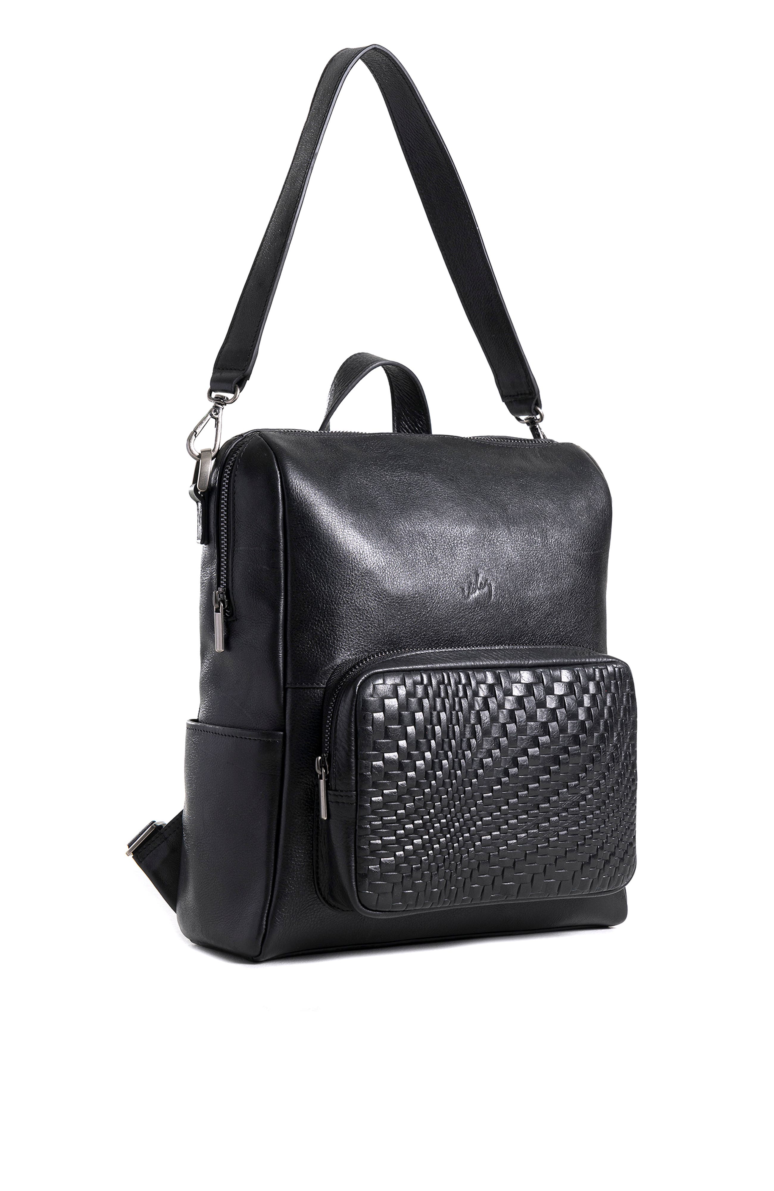 Velez Top Grain Leather Mini Backpack For Women Small Shoulder Bag Purse, Alternate, color, Black