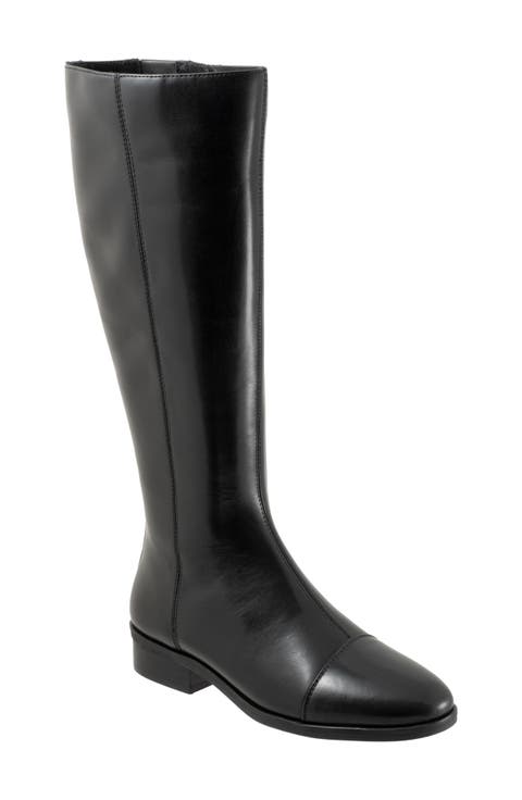 Alexis Cap Toe Knee High Boot (Regular & Wide Calf)
