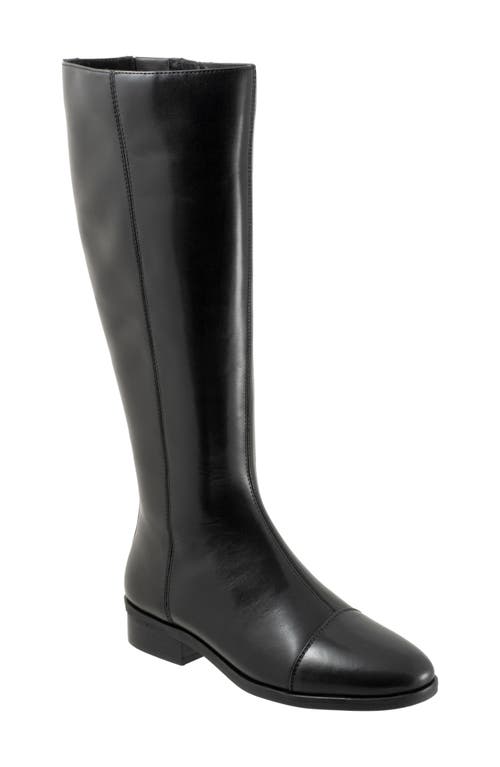 Trotters Alexis Cap Toe Knee High Boot In Black