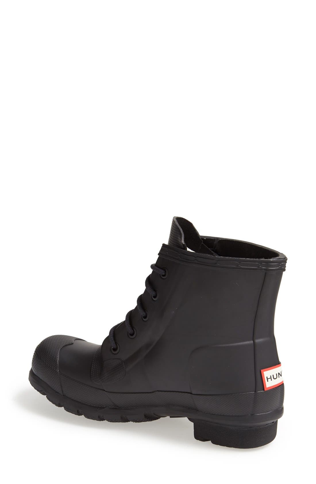 'Original' Lace-Up Rain Boot, Alternate, color, BLACK