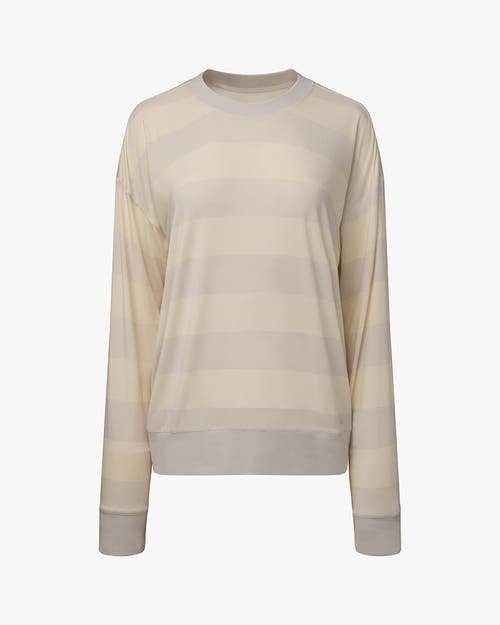 Weworewhat Oversized Long Sleeve Crewneck Top In Cloudgry/ivory