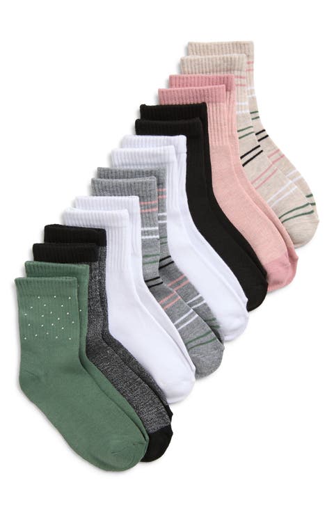 Kids' Scattered Gems Assorted 8-Pack Quarter Socks (Big Kid)