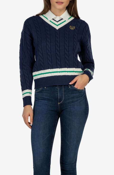 Cable Knit V-Neck Sweater