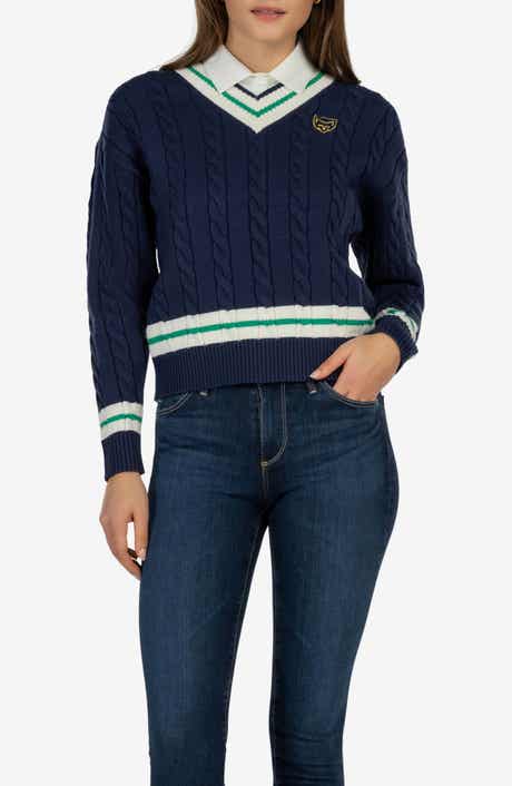 Cable Knit V-Neck Sweater