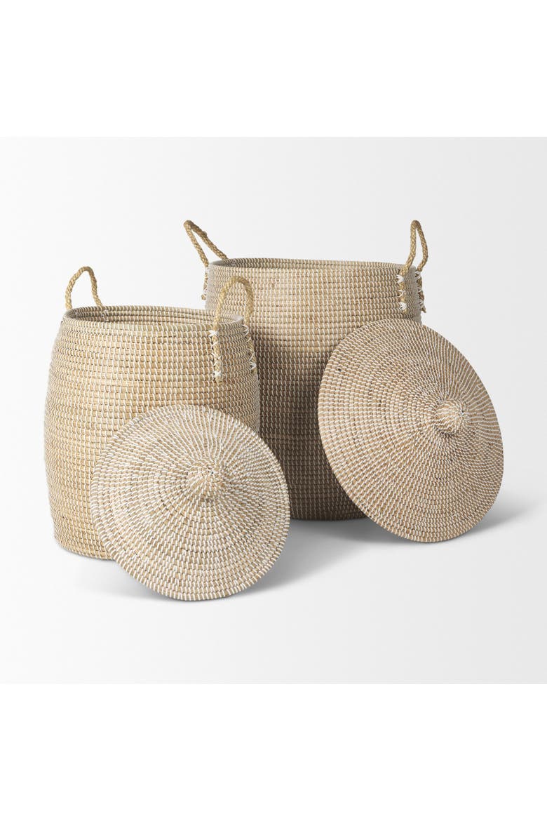 Kairi Set of Seagrass Floor Baskets, Alternate, color, Brown
