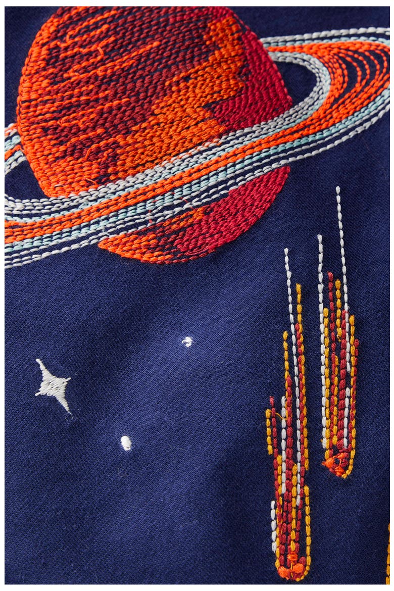 Kids' Embroidered Glow in the Dark Cotton T-Shirt, Alternate, color, COLLEGE NAVY SPACE