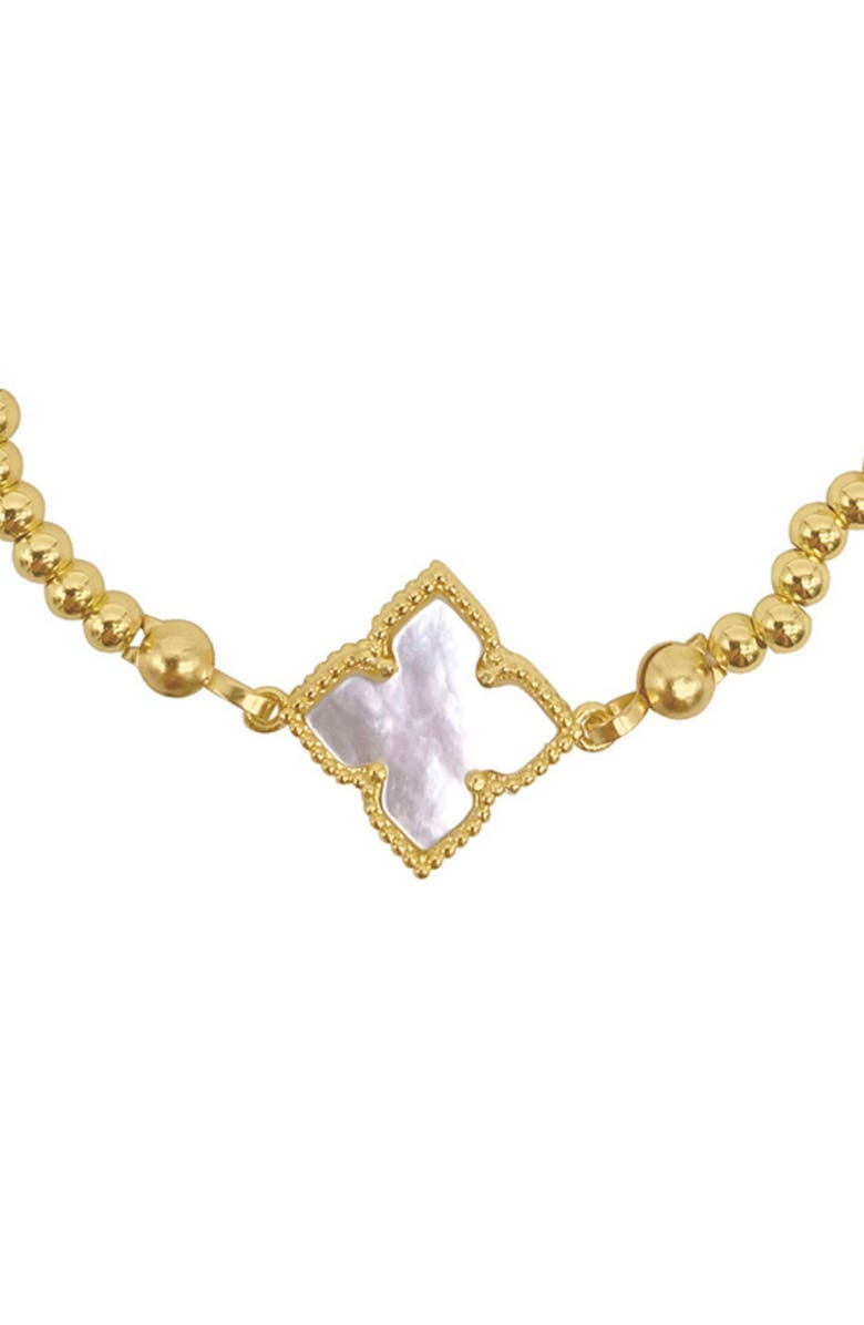 Adornia White Mother of Pearl Flower Bracelet, Alternate, color, 