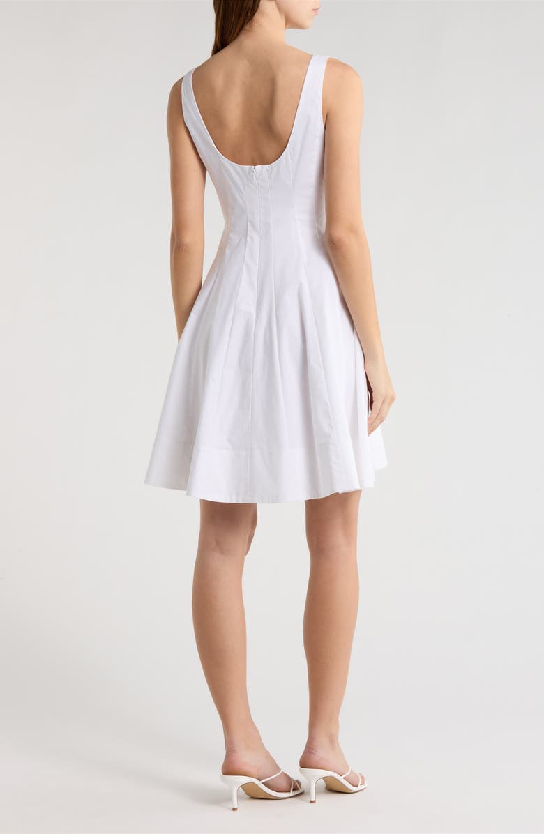 STAUD Wells Stretch Cotton Minidress, Alternate, color, White