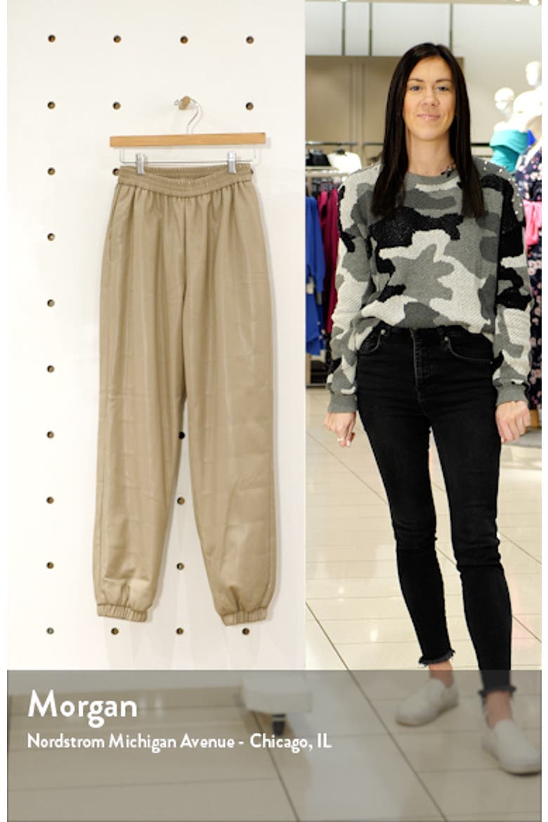 Quilted Faux Leather Jogger Pants video