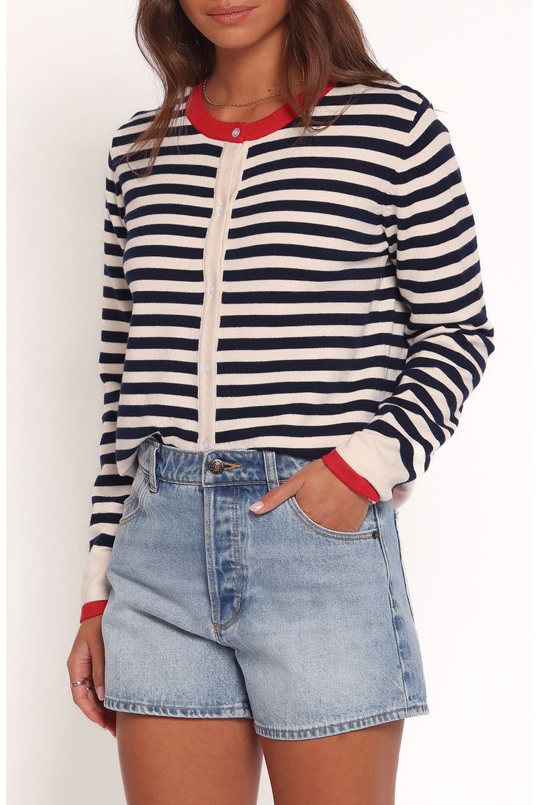 Scout Stripe Cardigan, Alternate, color, BLUE STRIPE