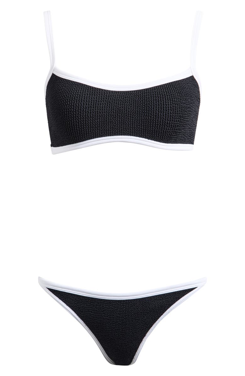 Hunza G Tyler Bikini Top, Main, color, Black/ White