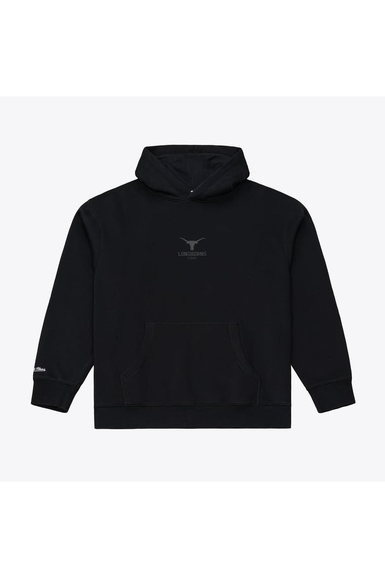 Men's Mitchell & Ness  Black Texas Longhorns Monochrome Icon Fleece Hoodie, Main, color, Black