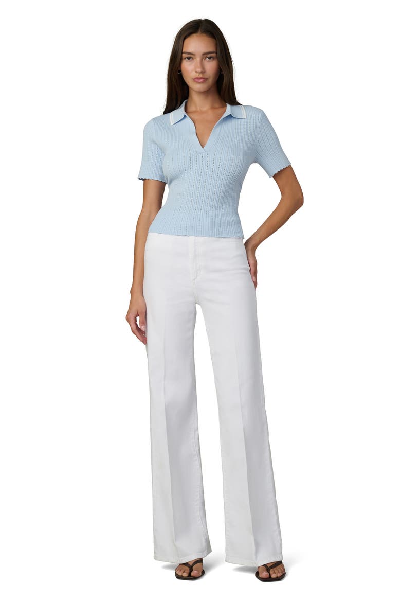 The Jess Pointelle Johnny Collar Polo, Alternate, color, POWDER BLUE