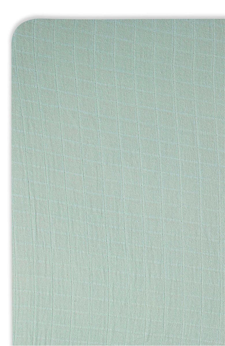 CRANE BABY Cotton Muslin Fitted Crib Sheet, Alternate, color, Green