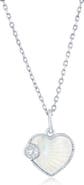 SIMONA Cubic Zirconia & Mother-of-Pearl Heart Pendant Necklace