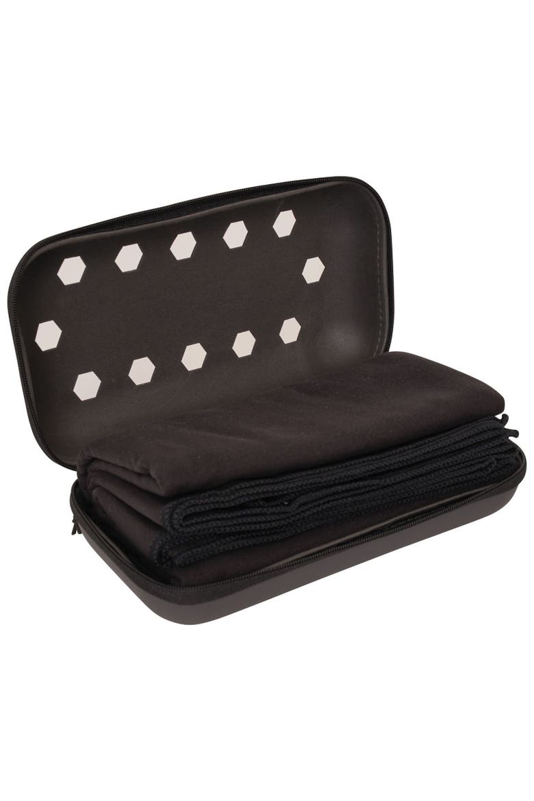 Hexagon Towel, Alternate, color, Black