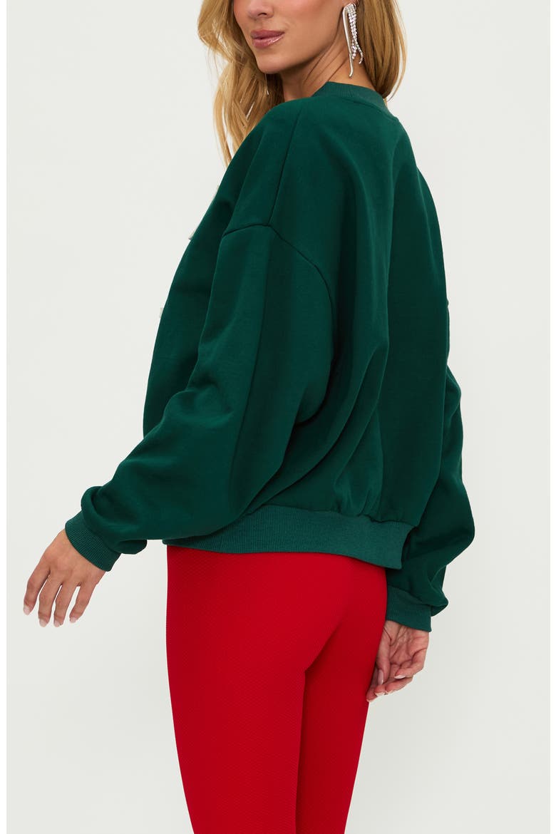 Deven Graphic Crewneck Sweatshirt, Alternate, color, PINE GREEN
