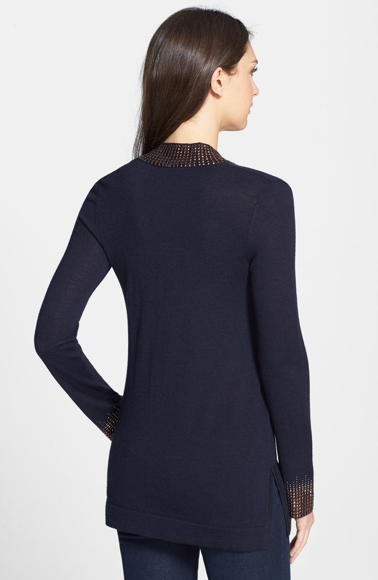 Tory Burch 'Mercy' Studded Merino Wool Tunic, Alternate, color,