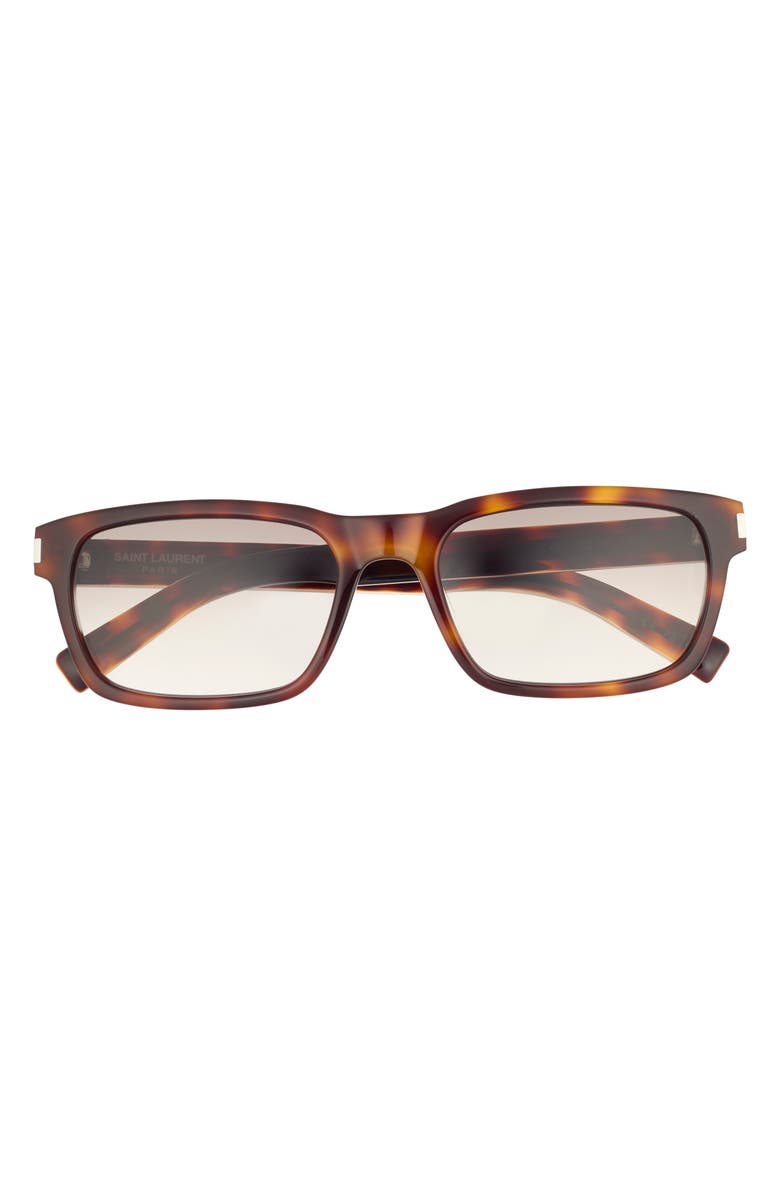 Saint Laurent 57mm Square Sunglasses, Main, color, Havana Crystal Brown