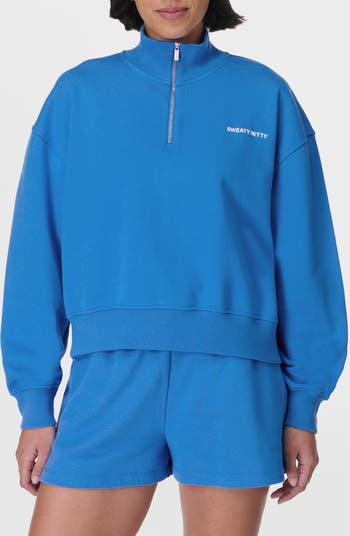 (取寄) スウェッティ ベティ レディース リバイブ クロップ ハーフ ジップ Sweaty Betty women Revive Crop Half Zip Ice Grey Marl Sweaty Betty Revive Half Zip Crop Sweatshirt | Nordstrom