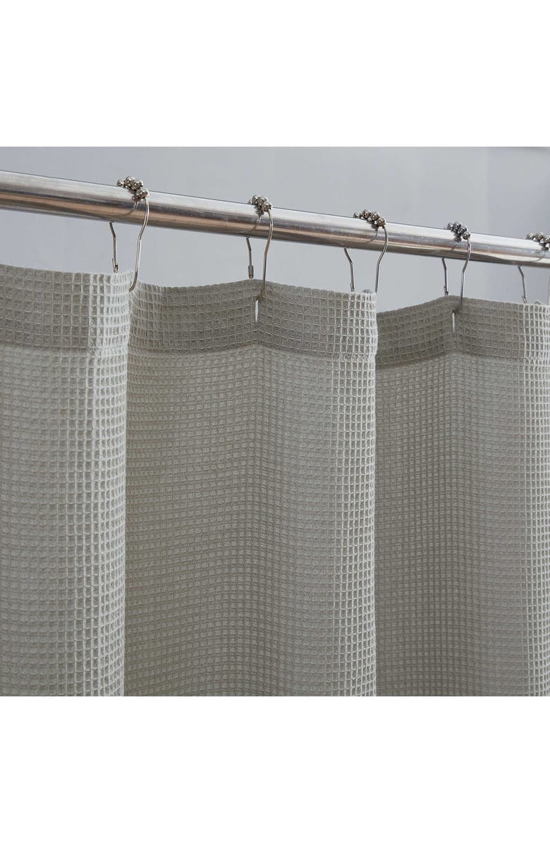 Kenneth Cole New York Waffle Textured Shower Curtain, Alternate, color, Lt-Pastel Grey