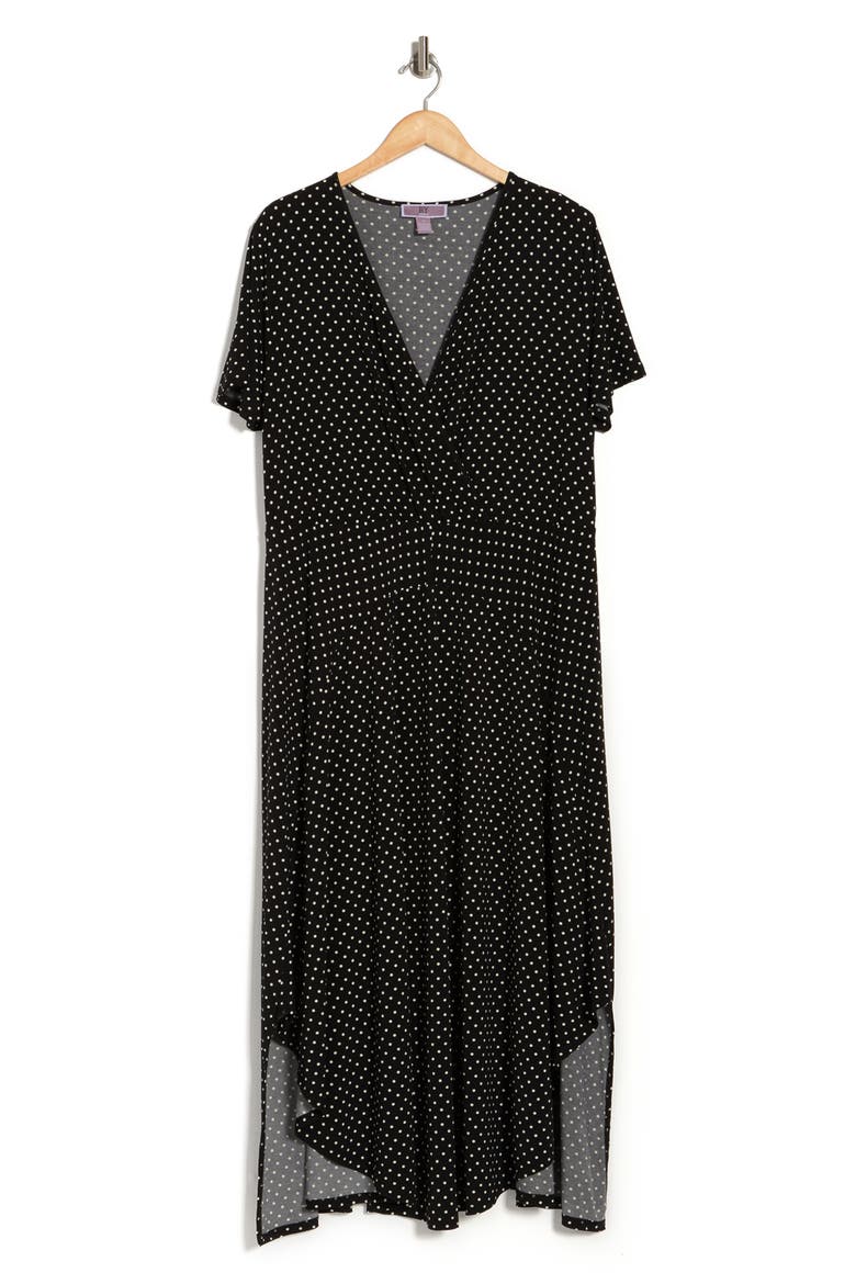 Colette Printed Maxi Dress, Alternate, color, BLACK/ WHITE MICRO DOT