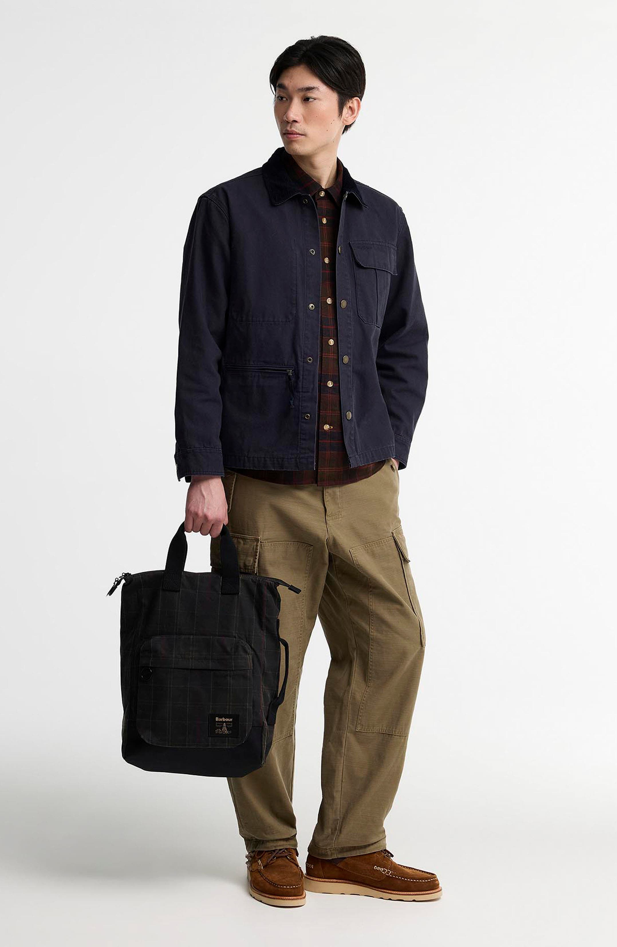 Field Tartan Waxed Backpack, Alternate, color, DARK CLASSIC TARTAN