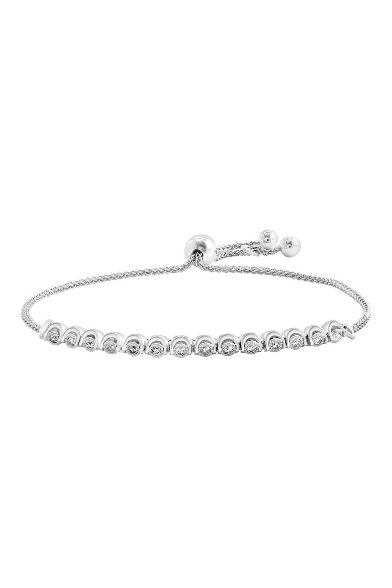 Sterling Silver Diamond Slider Bracelet - 0.25ct., Main, color, SILVER