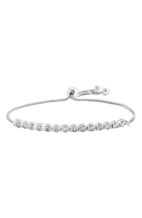 Sterling Silver Diamond Slider Bracelet - 0.25ct.