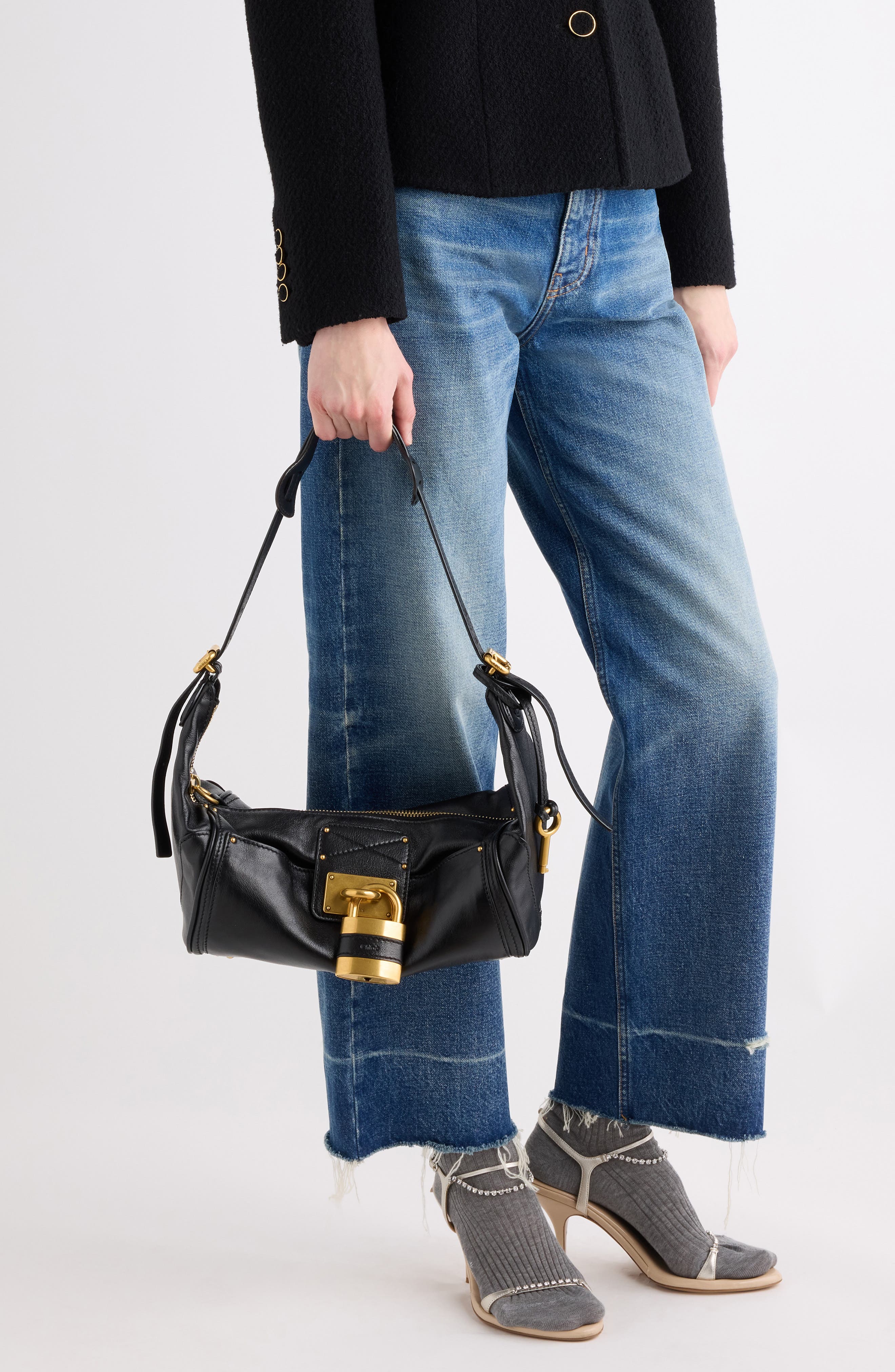 Chloé Paddington Leather Shoulder Bag, Alternate, color, 
