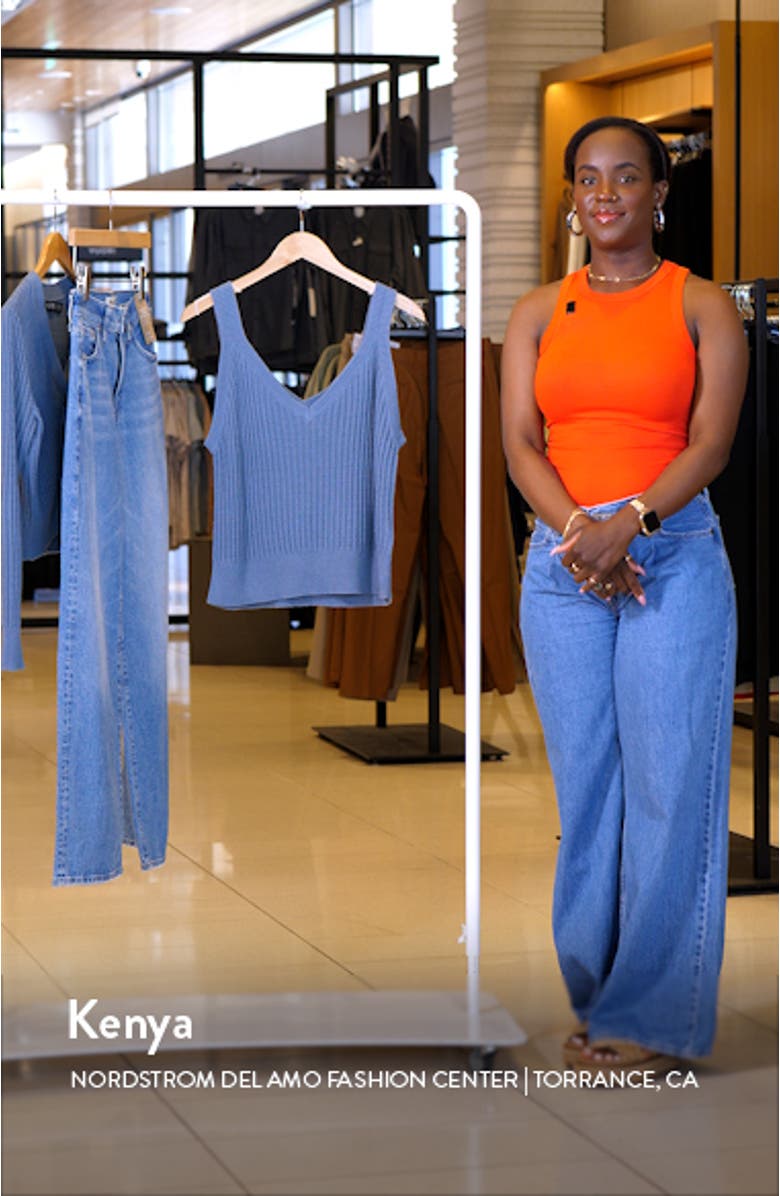 Cropped Cotton Blend Sweater Tank Top, sales video thumbnail