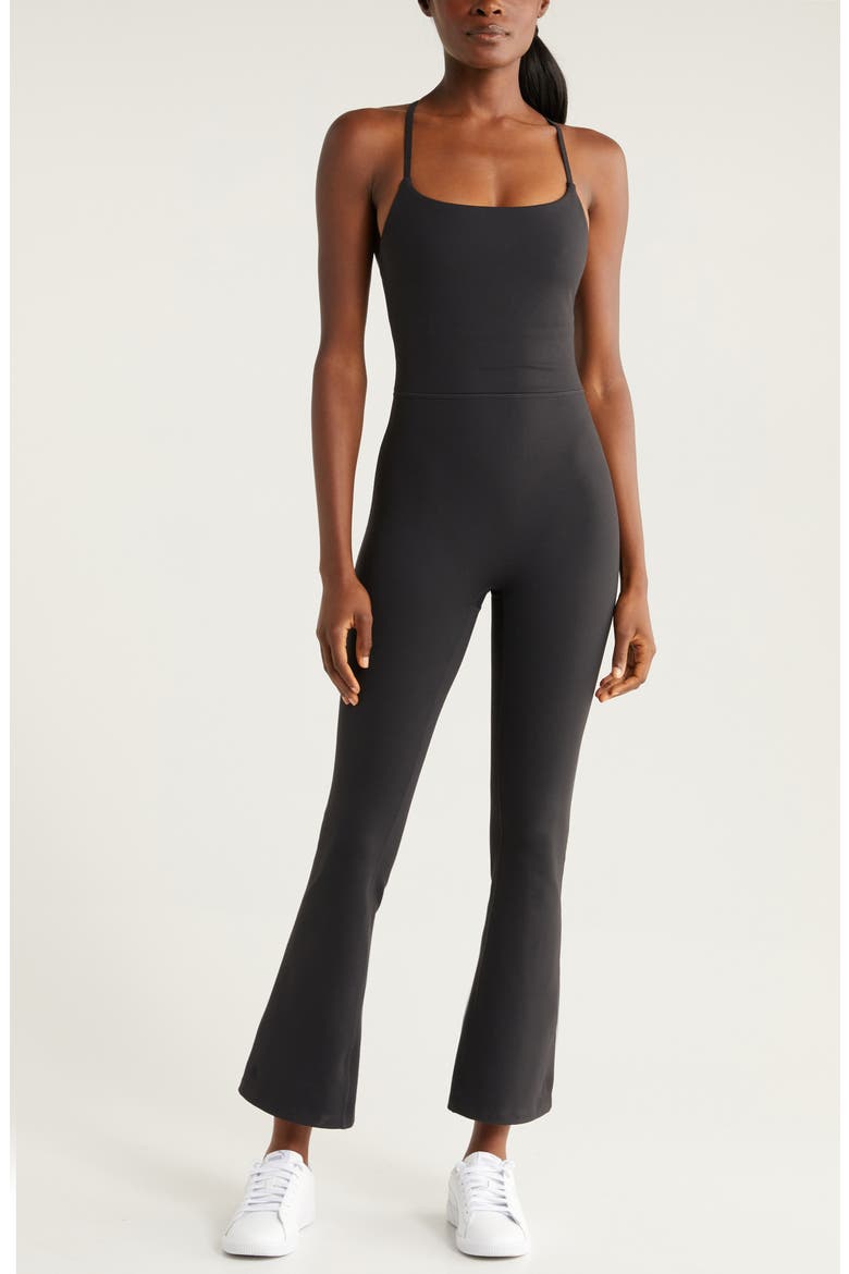 Flex Flare Jumpsuit, Main, color, BLACK