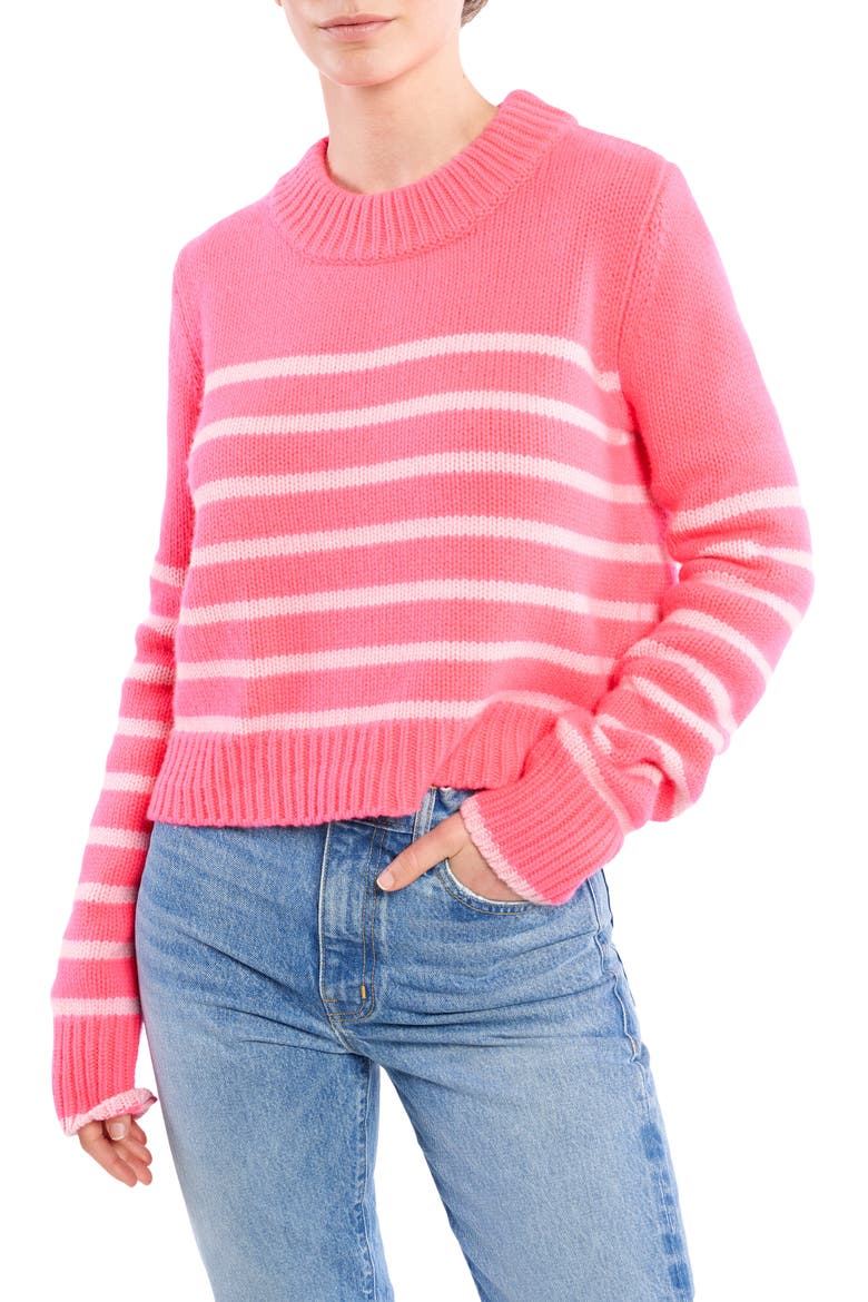 Mini Maren Wool & Cashmere Sweater, Main, color, HOT PINK / BUBBLEGUM