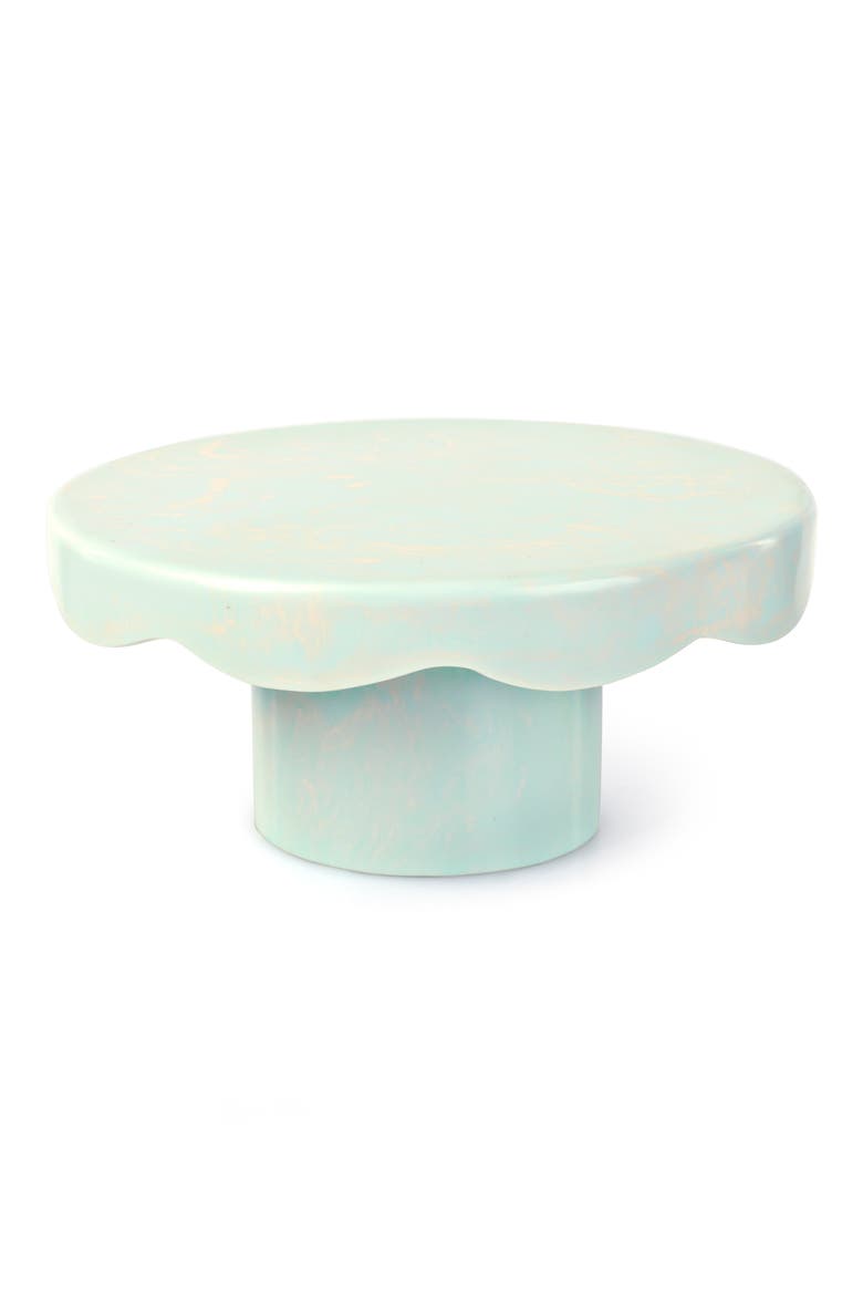 Scallop Resin Cake Stand, Main, color, LIGHT BLUE