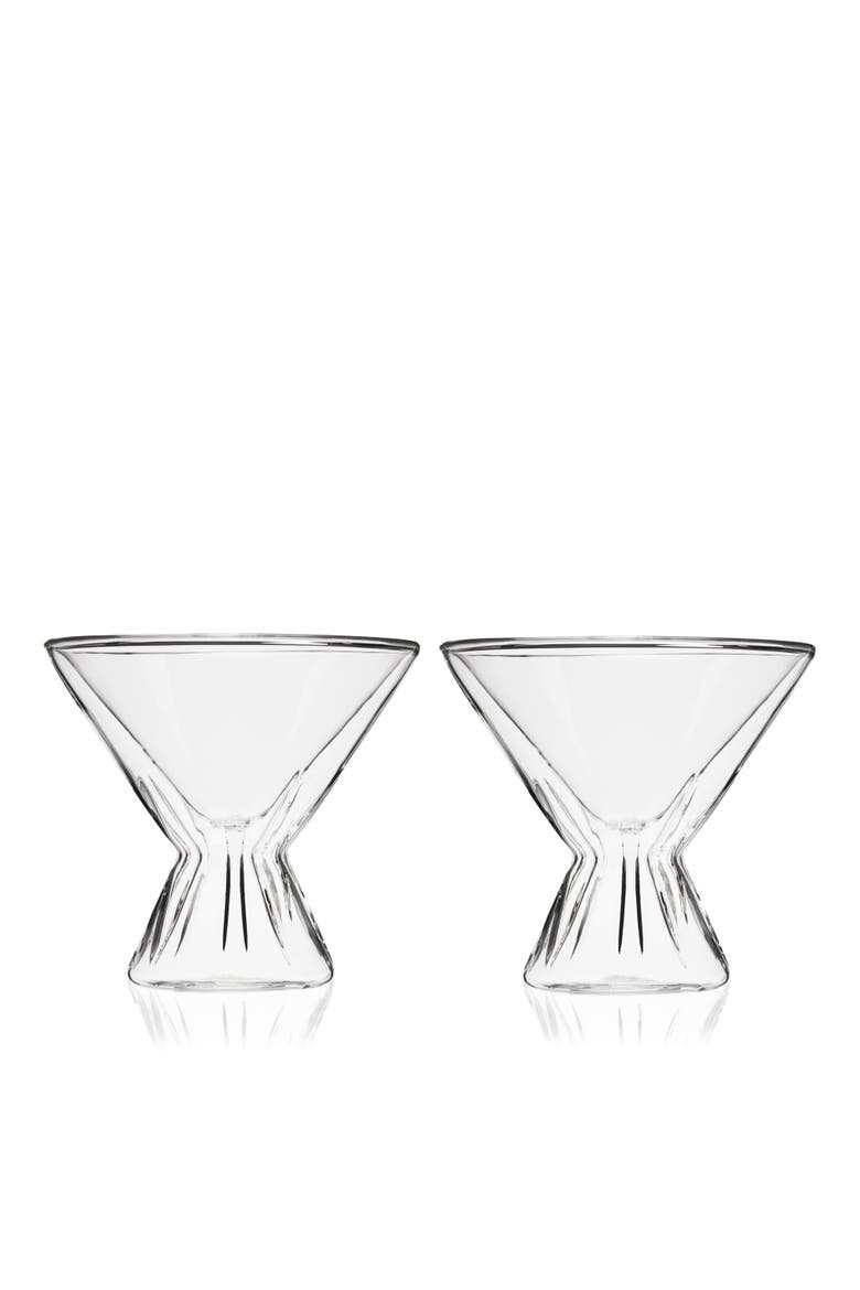Double Walled Martini Glasses Set of 2, Main, color, Clear