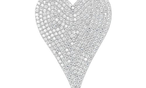 Shymi Jumbo Pavé Heart Pendant Necklace In Silver