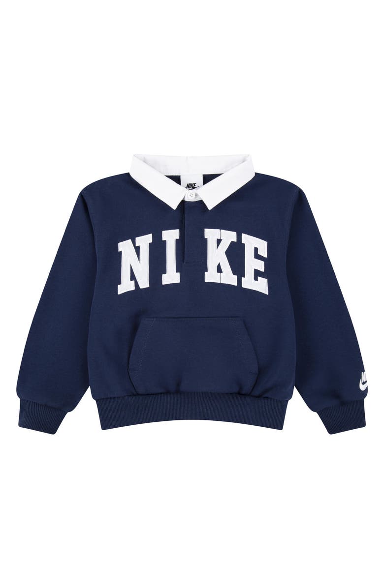 Nike Kids' Sportswear Club Polo Sweatshirt, Main, color, Midnight Navy
