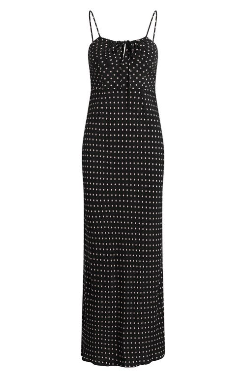 Favorite Daughter The One That Got Away Dress In Black/ivory Ditsy Dot