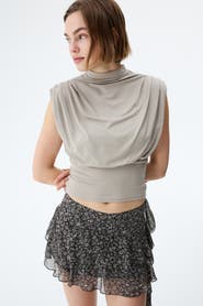 H&M Draped-panel Tiered Skirt