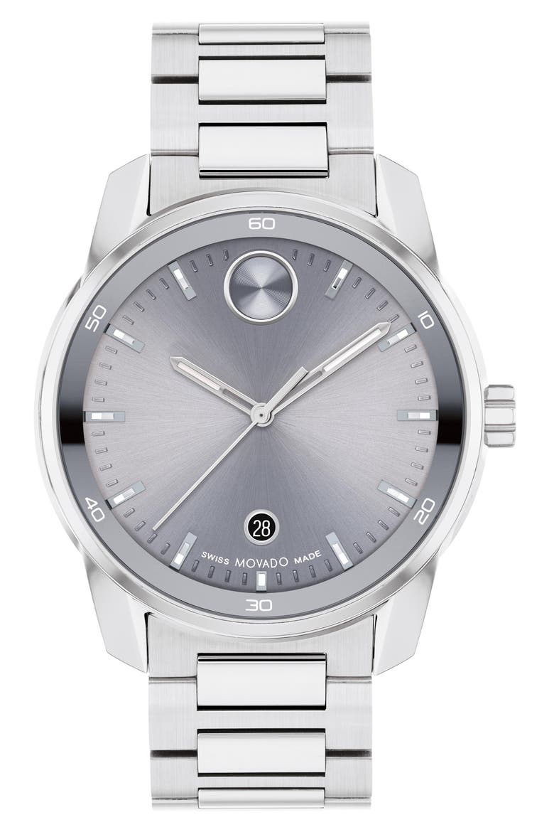 Bold Verso Bracelet Watch, 42mm, Main, color, GREY