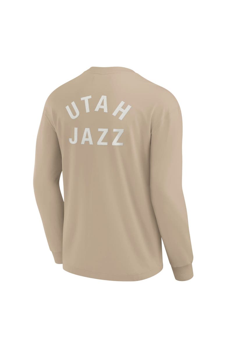 Fanatics Signature Unisex Fanatics Signature Khaki Utah Jazz Elements Super Soft Long Sleeve T-Shirt, Alternate, color, Khaki