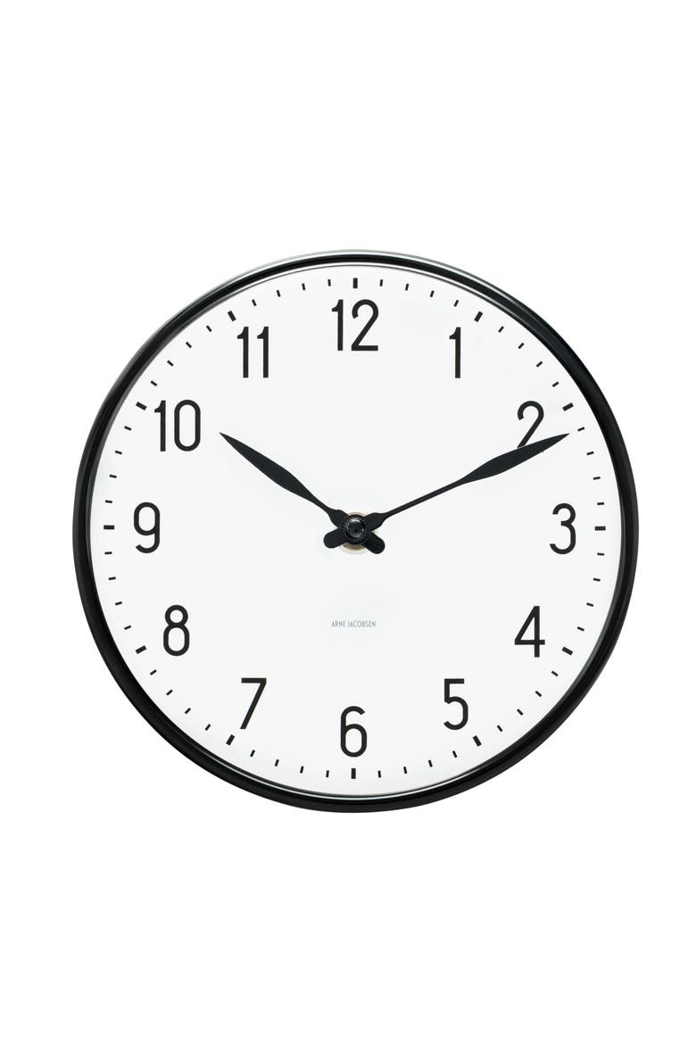 Station Wall Clock, Large, Main, color, White/Black