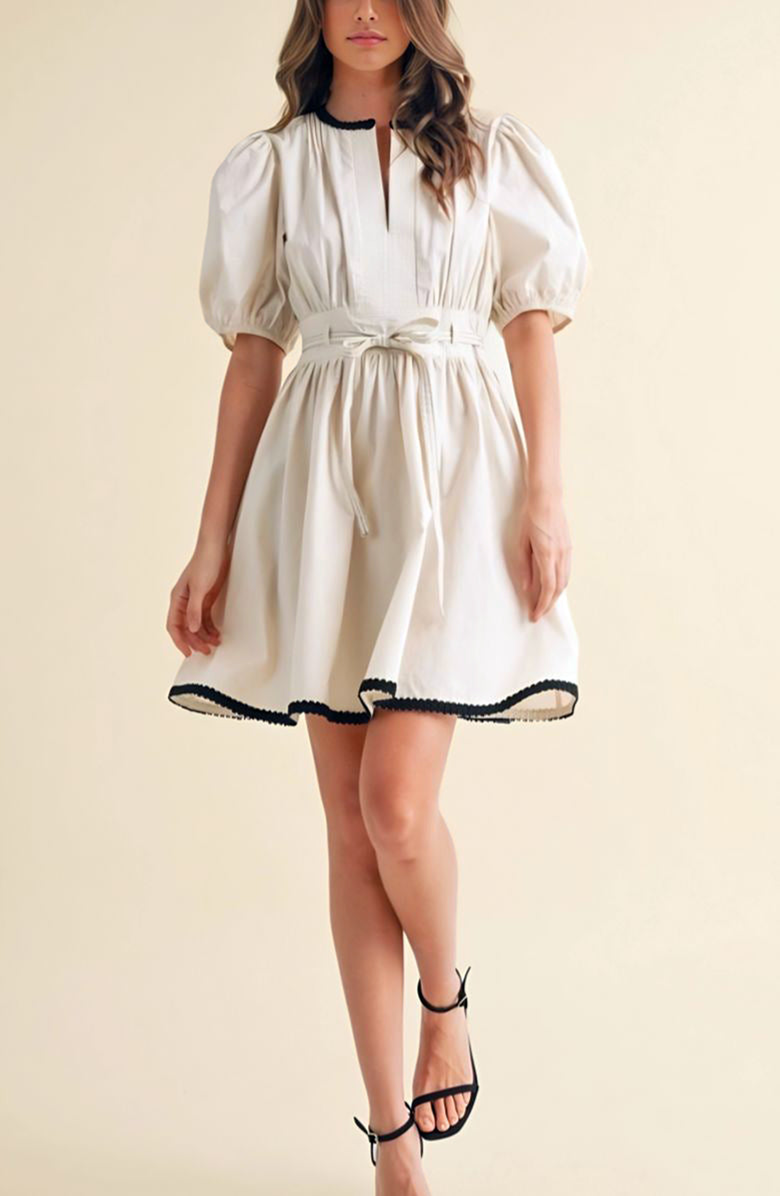 Knit and Lounge Puff Sleeve Mini Dress, Main, color, 