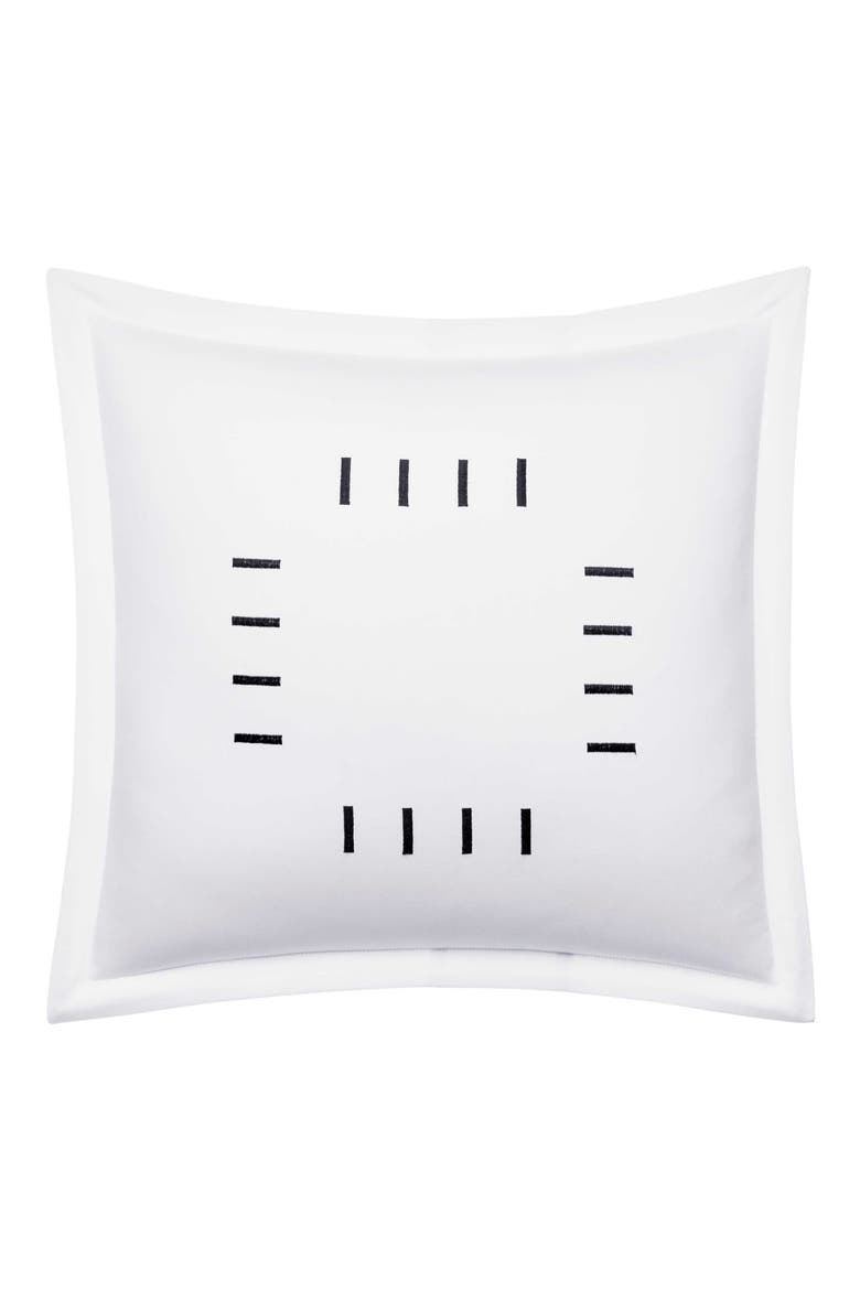 Embroidered Bar Cotton Accent Pillow, Main, color, WHITE
