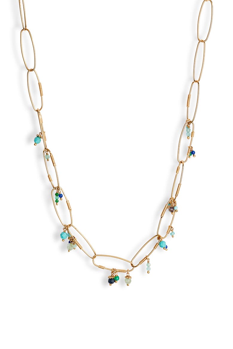 Cocoa Charm Necklace, Main, color, GOLD/ GREEN